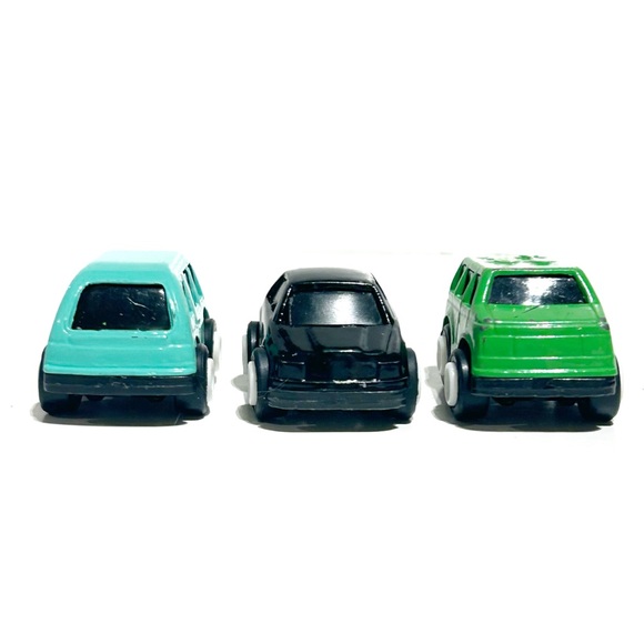 Schylling Miniature Die Cast Model Toy Cars Green Black Cyan Blue Van Pull Back - Picture 2 of 16